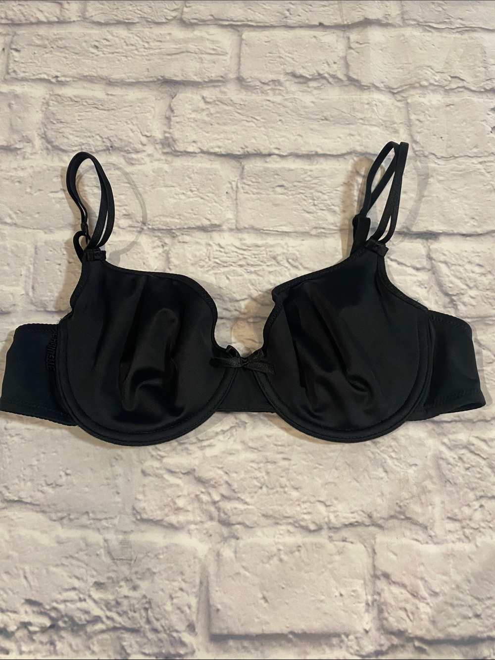 Chantelle Black Satin Underwire Bra Size 34B